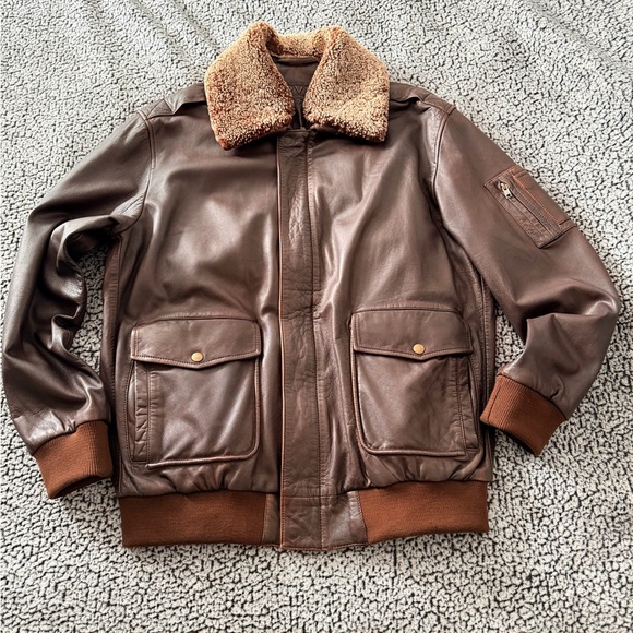 Orvis Leather Bomber Jacket